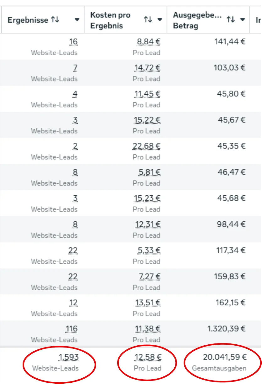 Ads Manager: 1.593 Anfragen