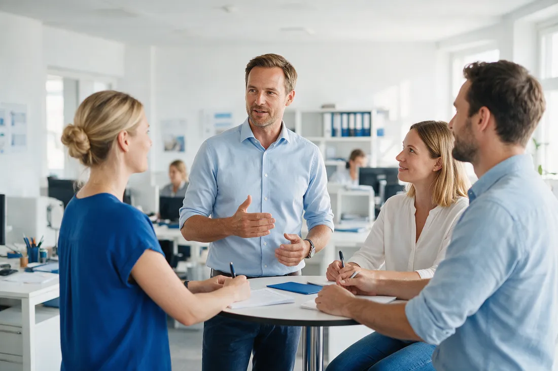 Vertriebsleiter im Team-Meeting